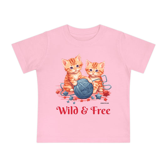 Cute Kittens 4th of July Patriotic Baby and Toddler Short Sleeve T-Shirt