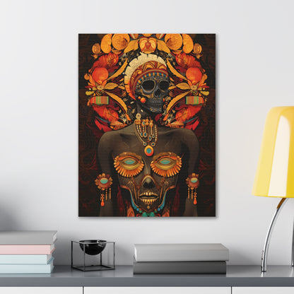 Voodoo Fertility Goddess African Skull Weird Occult Canvas Wall Art