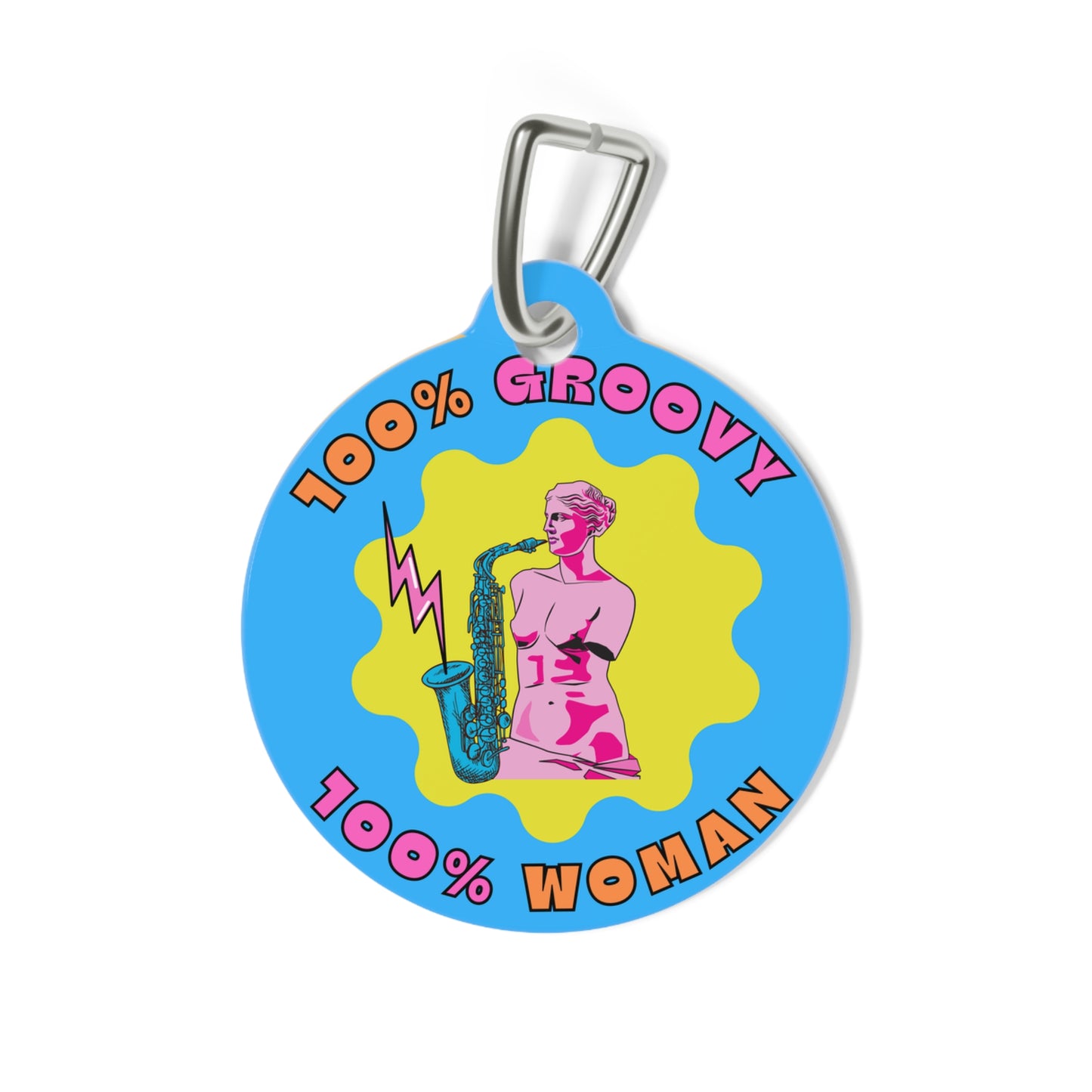 100% Groovy, 100% Woman Colorful Keychain