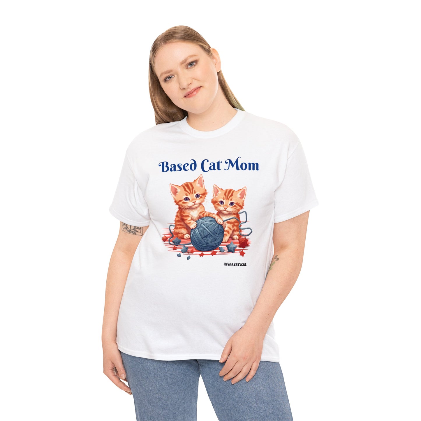 Based Cat Mom T-Shirt For Cat Lovers