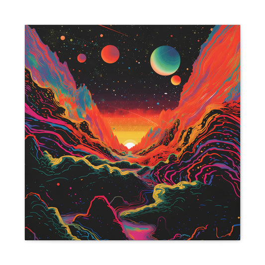 Cosmic Mountainscape Outerspace Fine Art Print Canvas Wall Art