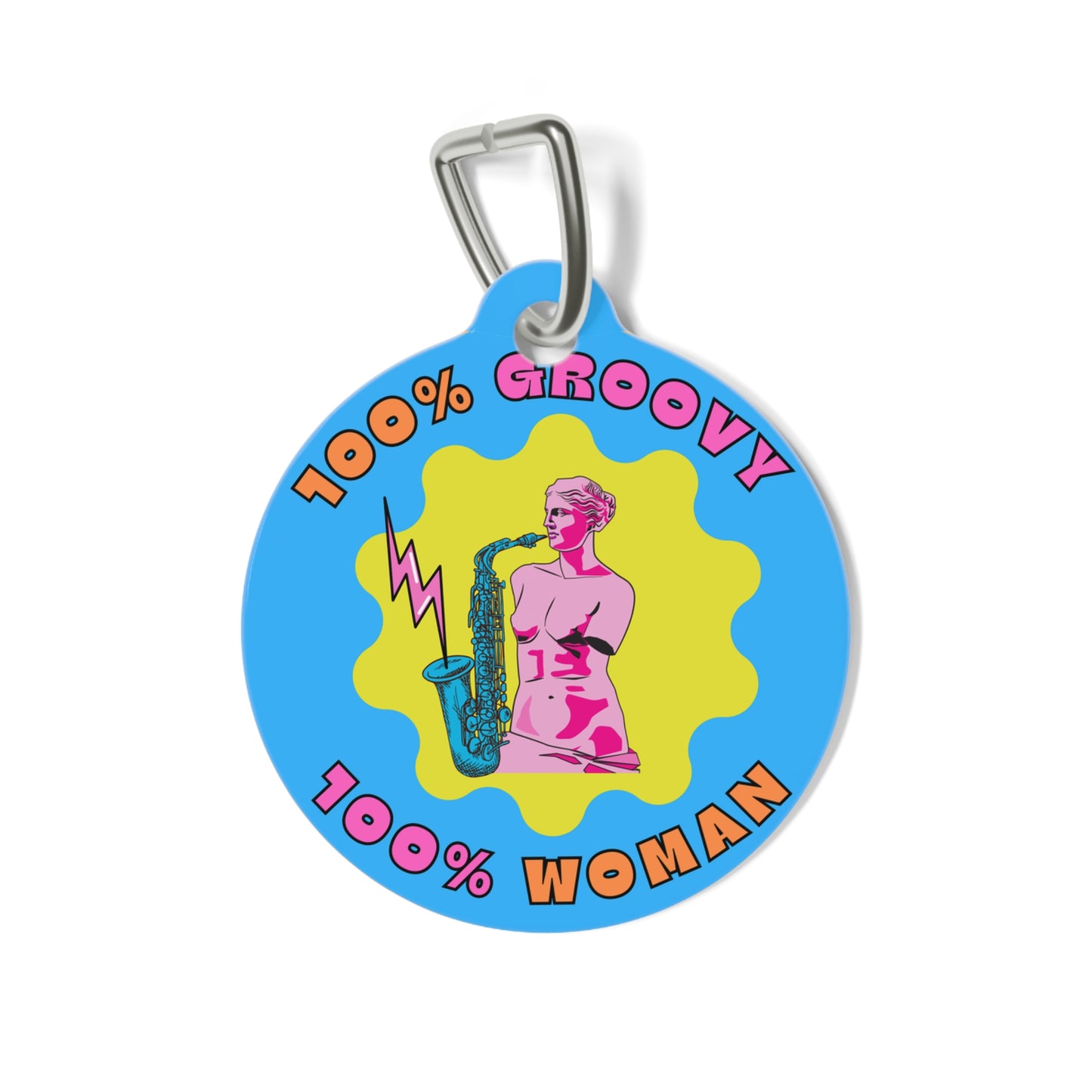 100% Groovy, 100% Woman Colorful Keychain