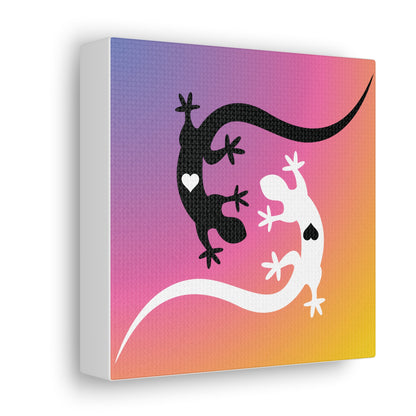 Yin Yang Lizard Colorful Fine Art Print Canvas Wall Art