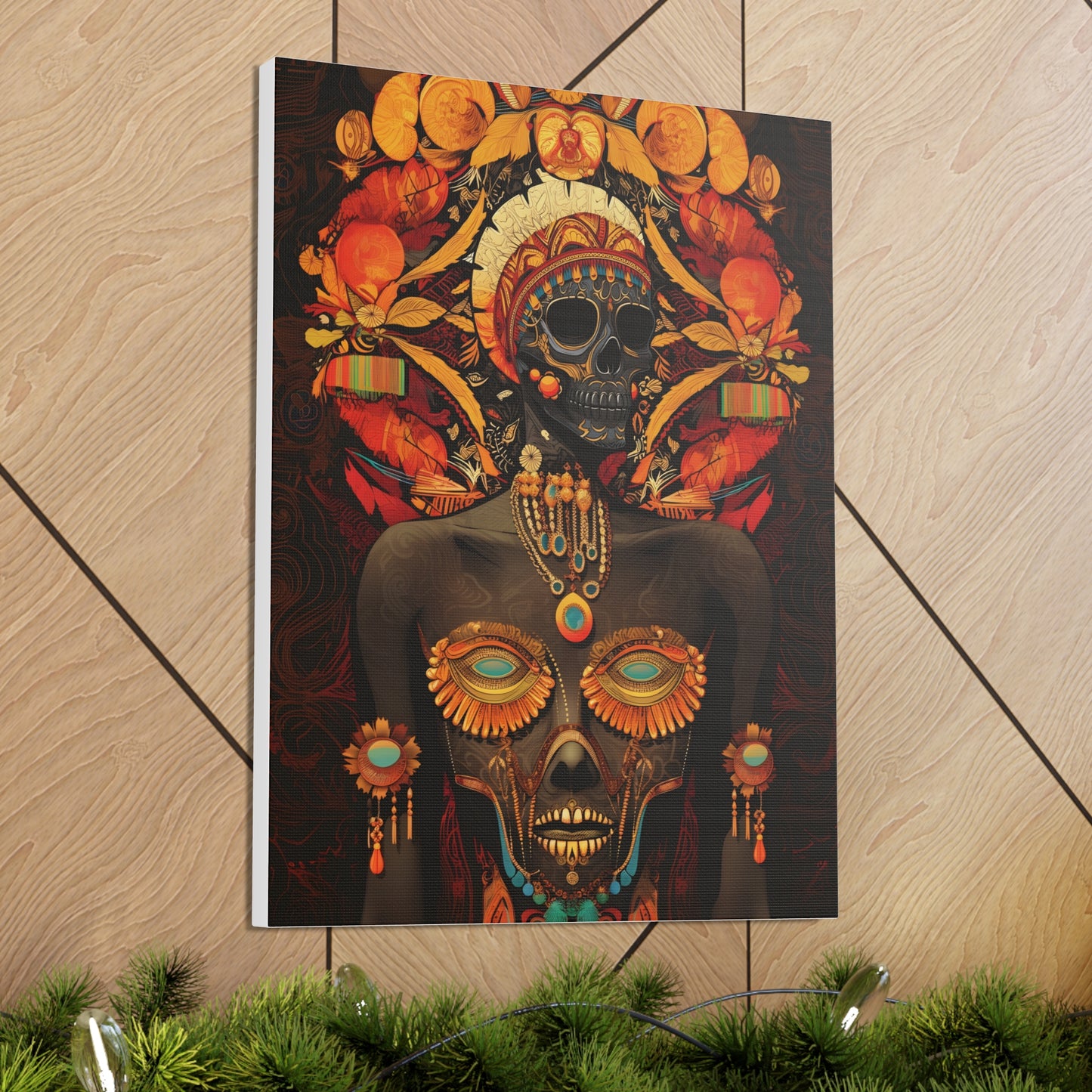 Voodoo Fertility Goddess African Skull Weird Occult Canvas Wall Art